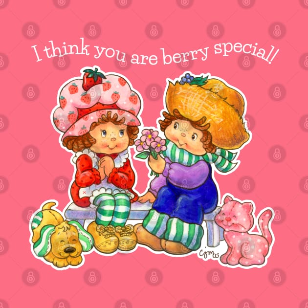 I Think You Are Berry Special! Vintage Strawberry & Huck Fanart WO by Caroline McKay Illustration