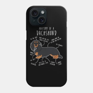 Black and Tan Longhaired Dachshund Dog Anatomy Phone Case