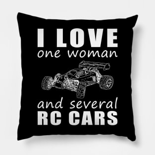 Racing Hearts - Funny 'I Love One Woman and Several RC-Cars' Tee! Pillow