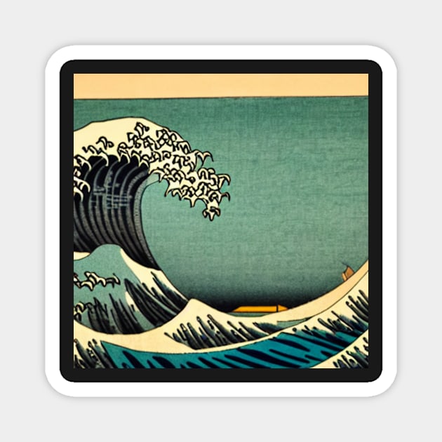 A Magnificent Ukiyo-e Wave Painting Magnet by aestheticand