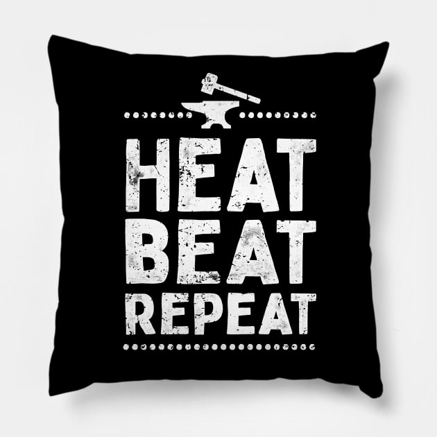 Heat Beat Repeat Funny Metalsmith Pillow by Giggias