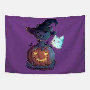 Potion Paws Pumpkin Scene Tapestry