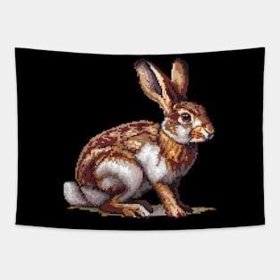 Pixelated Hare Artistry Tapestry