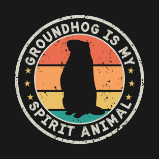 Groundhog is My Spirit Animal Vintage | Funny Groundhog Admirer T-Shirt