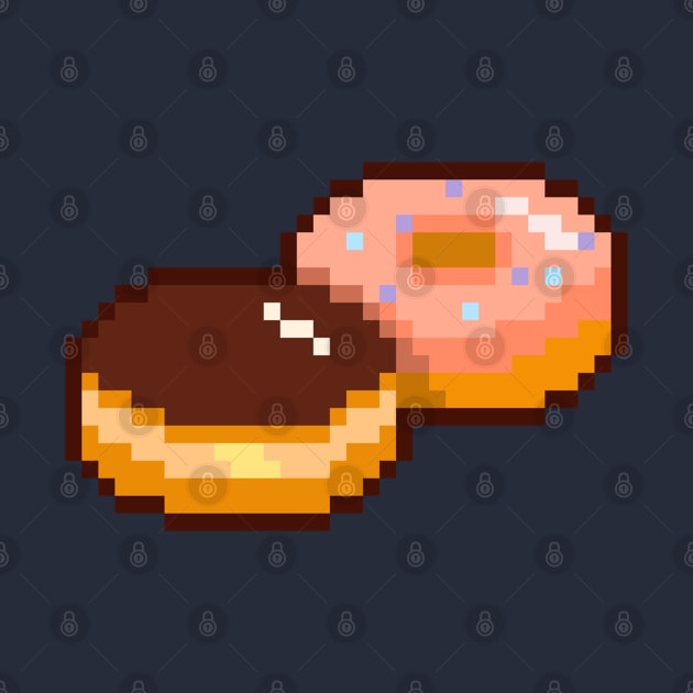 Boston cream and strawberry dipped donut pixel art by toffany's