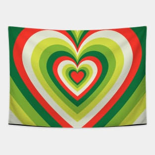 Christmas Colored Heart Pattern Tapestry