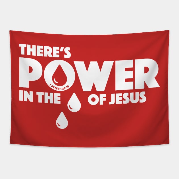 Power in the Blood_KO_Version Tapestry by PositiveTees