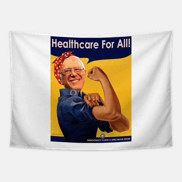 Bernie The Riveter Tapestry by KidCrying