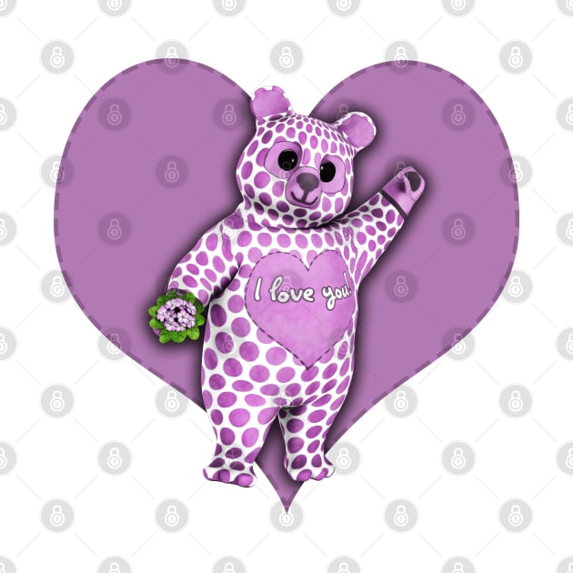 I Love You Polka Dot Bear by 2HivelysArt