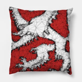 Low Poly Coat of Arms Transparent Monochrom Pillow