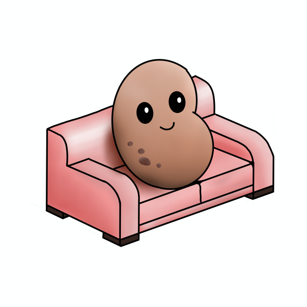 Couch Potato Funny Art - Funny Cartoon - Baseball T-Shirt | TeePublic