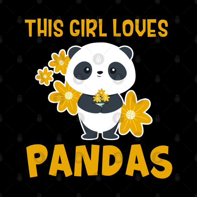 Panda Girl This Girl Loves Pandas T Shirt Panda Tapestry Teepublic 