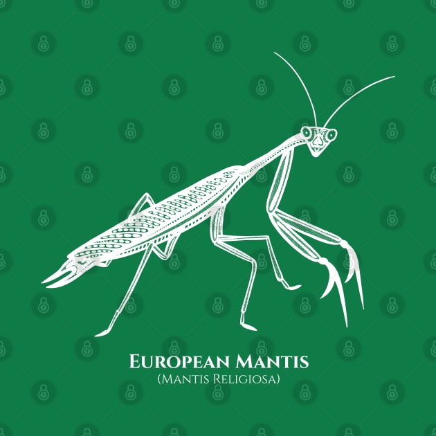 European Mantis design with Common and Latin Names by Green Paladin