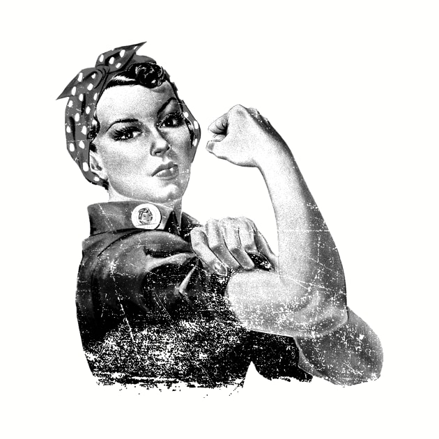 Classic Aged Look Rosie the Riveter Monochrome by ClothedCircuit