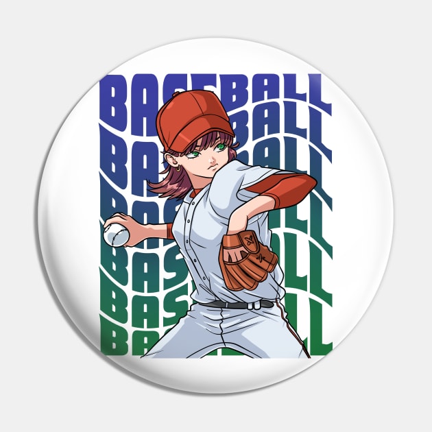 Baseball Player Boys Girls Youth Female Outfielder Sports Pin by Noseking