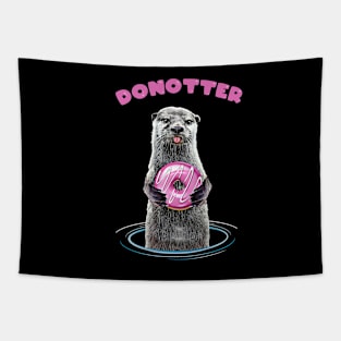 Donotter, Otter eat sweet pink donut, adorable animals and cute donuts Tapestry