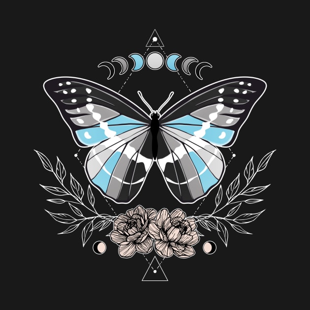 Demiboy Butterfly LGBT Pride Flag by Psitta