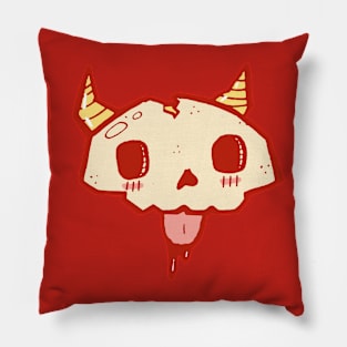 RED SKULL BLEP Pillow