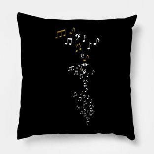 Flying Notes White And Bling Pillow