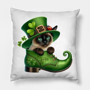 Siamese Cat Shoes For Patricks Day Pillow