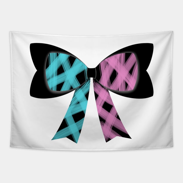 Pink/blue streak bow Tapestry by tothemoons