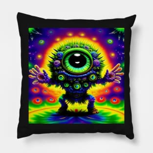 Alien Robot Psychedelic Martian Little Green Man Pillow