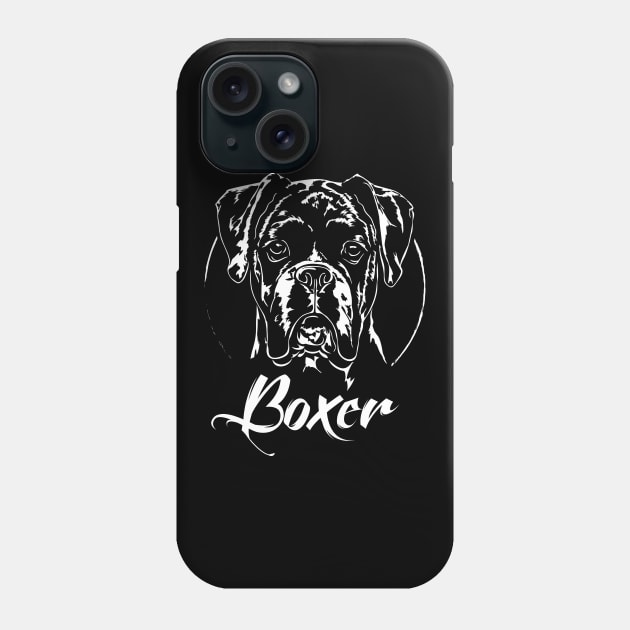 Funny Proud Boxer dog portrait Phone Case by wilsigns