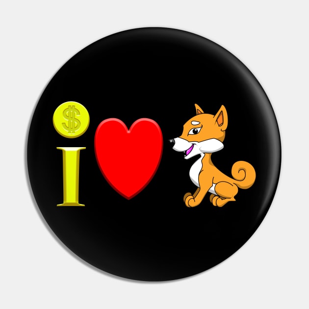 I Heart Shiba Inu Pin by Wickedcartoons