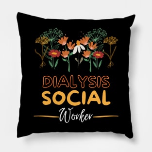 Dialysis Social Worker floral Pillow