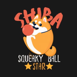 Shiba Sqeaky Ball Star, Cute Kawaii Shiba Inu T-Shirt