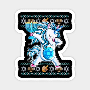 Jewnicorn Jewish Unicorn Hanukkah Pajama Magnet