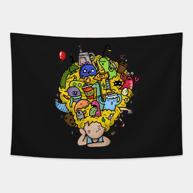 bad hair day Tapestry by ybalasiano