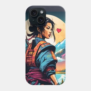 samurai girl heart Phone Case