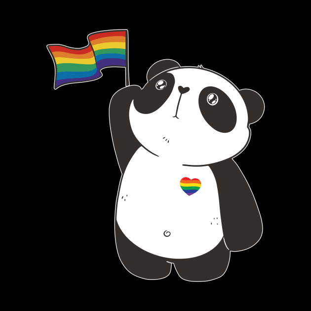 Panda Rainbow Flag LGBT by AimArtStudio