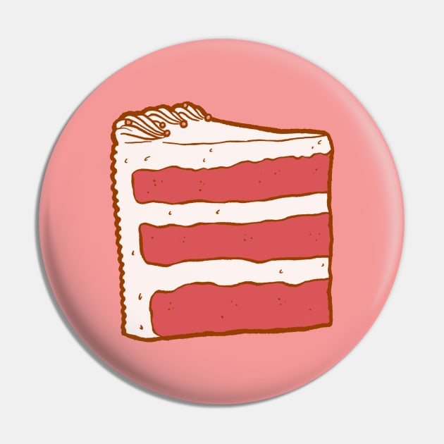 Red Velvet Cake Slice Pin by Carabara Designs