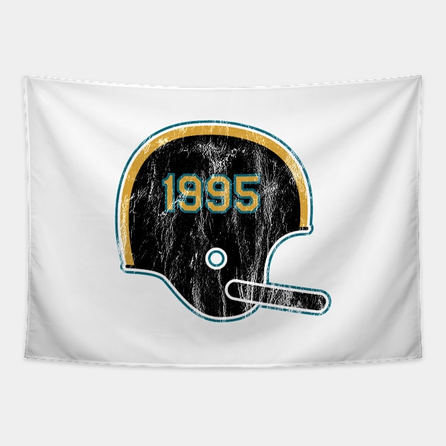 Jacksonville Jaguars Year Founded Vintage Helmet Tapestry by Rad Love