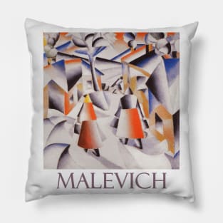 Morning in the Village after a Snowstorm by Kazimir Malevich Pillow
