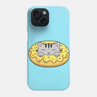 Kawaii yellow doughnut cat Phone Case