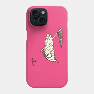 Cartoon Of A Butterfly Catching A Human Phone Case