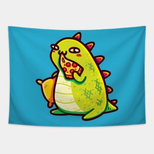 Cute T-Rex Eating Pizza Tapestry