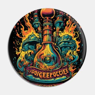 Retro Record Player Psychedelia Pin