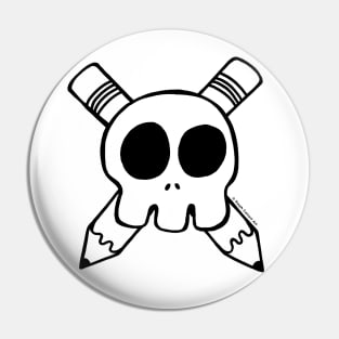 Skull and Crossbones - cute skull coloring gift for artists and art teachers T-Shirt Pin