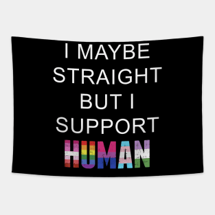 I May Be Straight But I Support Human LGBT Gay Pride Tapestry