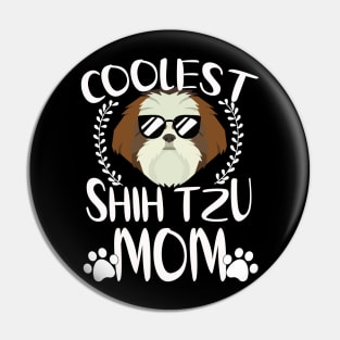 Glasses Coolest Shih Tzu Dog Mom Pin