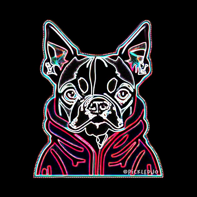 Neon Boston Terrier Pop Art by Pickledjo