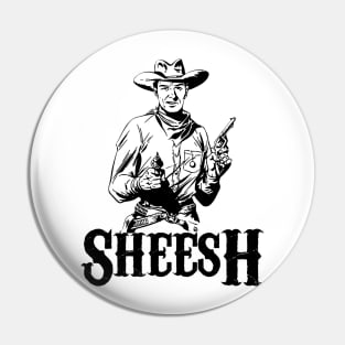 Sheesh Cowboy Black Print Pin