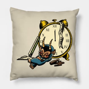 Merry Krampus New Year's Eve Featuring Lil' Krampus Pillow