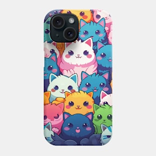 Furry Cuteness: 101 Kawaii Cats in Pastel Paradise Phone Case