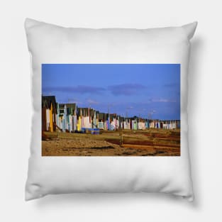 Thorpe Bay Beach Huts Essex England Pillow