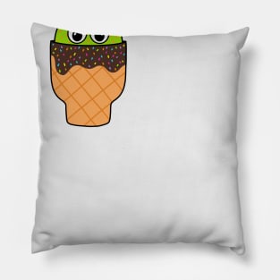 Cute Cactus Design #261: Beavers Tail Cactus In Ice Cream Cone Pot Pillow